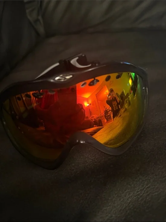 Ski/Snowboard Goggles with Red-Orange Mirrored Lens