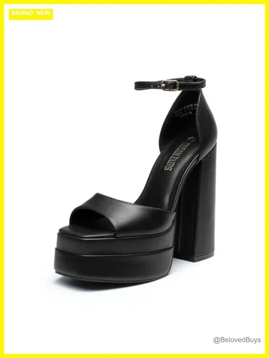 DREAM PAIRS Womens Platform Chunky Heel Sandals Square Toe Ankle Strap Non-Slip