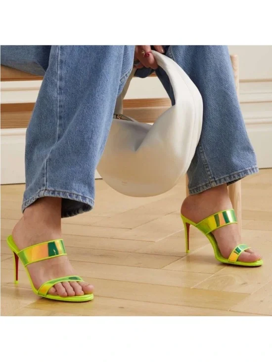 Christian Louboutin Just Loubi PVC 85mm mule heels RETAIL 745
