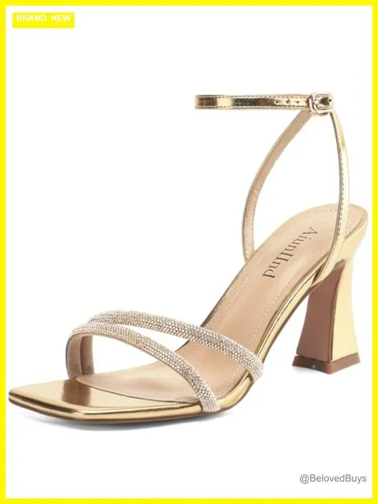 Women's Chunky Heel Strappy Sandals Square Open Toe 3.15 Inch