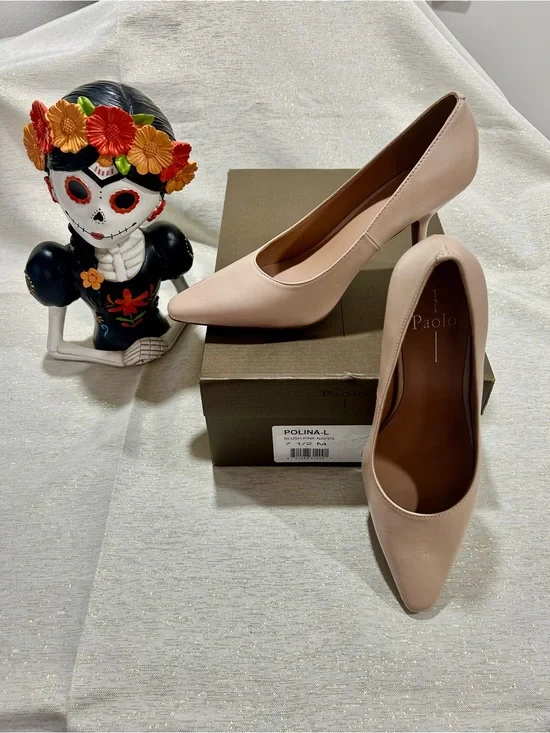 Linea Paolo Leather Blush Nude Pointed-Toe Pumps