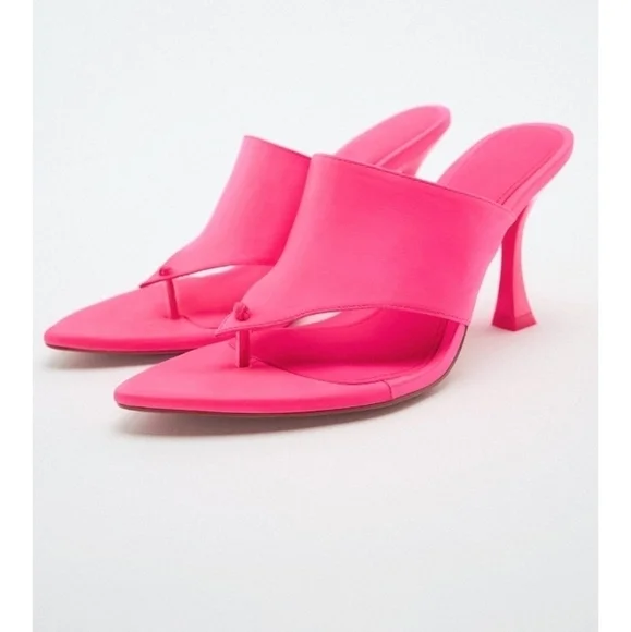 Zara Satin effect high heel sandals Sz-7.5