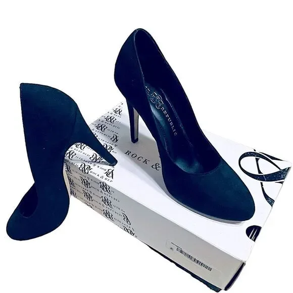 Rock & Republic Black suedette Stiletto pumps size 9.5