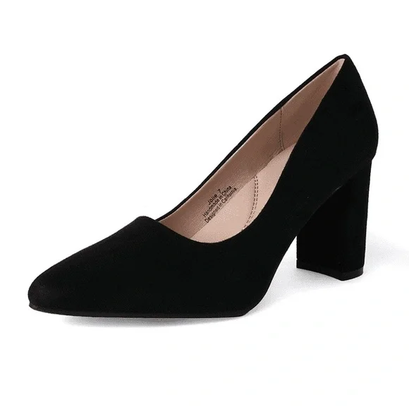 Black Vegan Suede Elegant Women's Pumps- Jolie By J. Adams NIB size 7.5