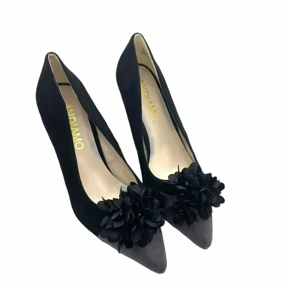 Andiamo Stiletto Pump Heels Women's Delish 751195 Black Gray Slip On Size 8.5 M