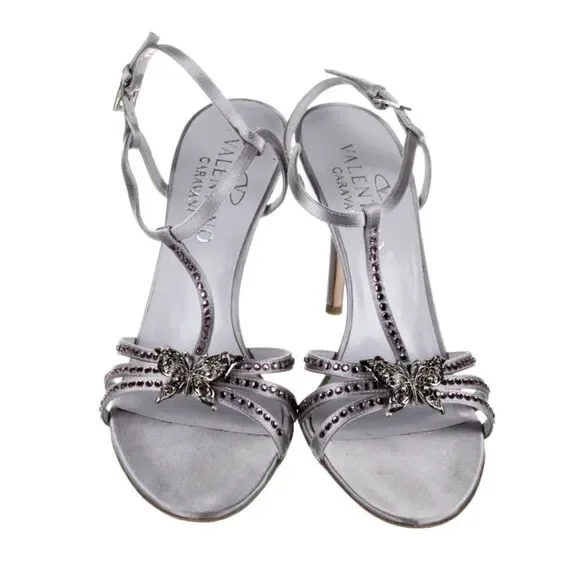 Valentino Garavani Rare Butterfly Crystal Heels 38.5 Violet Italy