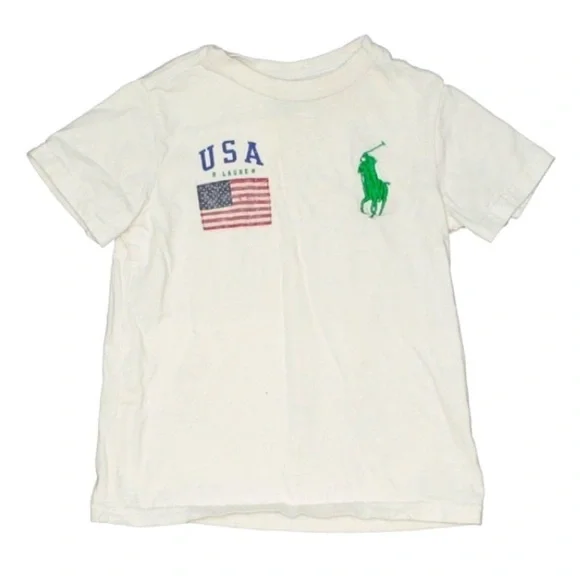 Polo Ralph Lauren USA patch short sleeve crewneck white T-shirt toddler