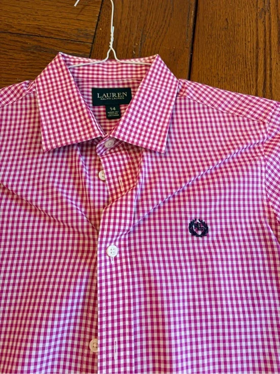 Lauren Ralph Lauren Boys Pink Gingham Button-Down Shirt