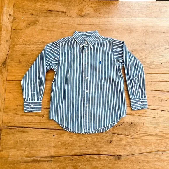 Ralph Lauren Boys Striped Button Down, Size 4