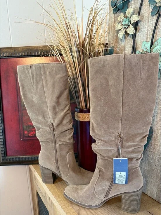 Universal Thread Womens 9.5 Suede Slouch Knee High Boots NWT