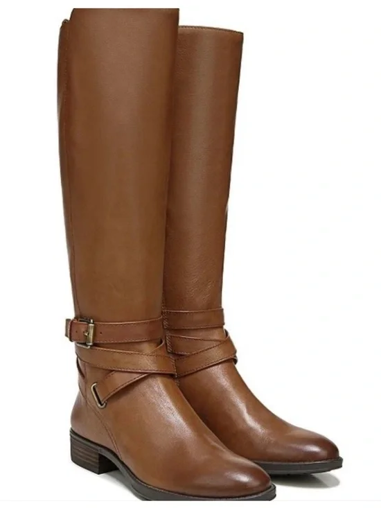 Sam Edelman Tall Leather Boots Size 5.5 Pansy Whiskey Brown New in Box