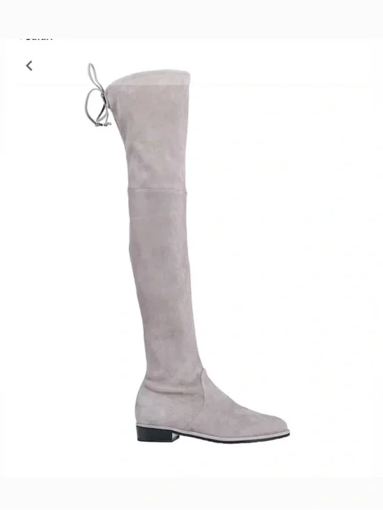 Stuart Weitzman Over-the-Knee Suede Boots in Pale Gray