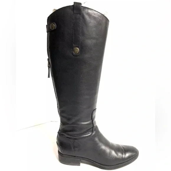 Sam Edelman Women’s Penny, Black Leather Boots, Size 6 M