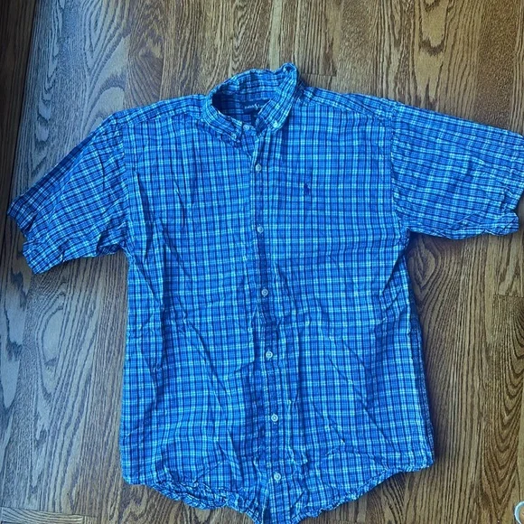 Ralph Lauren Boys Blue Plaid Dress Shirt