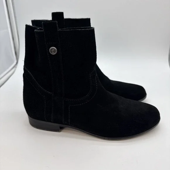 Frye & Co Sarah Ankle Womens Boots Booties Black  Suede Leather Size 6.5M