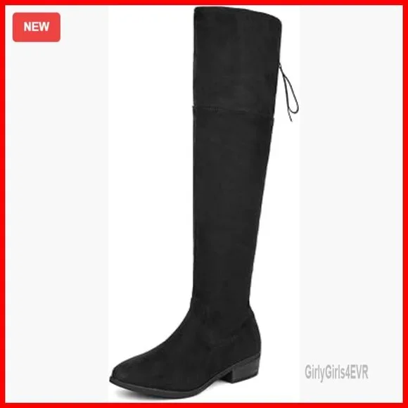 Women's Over The Knee Boots Suede Leather Block Heel Riding Boots