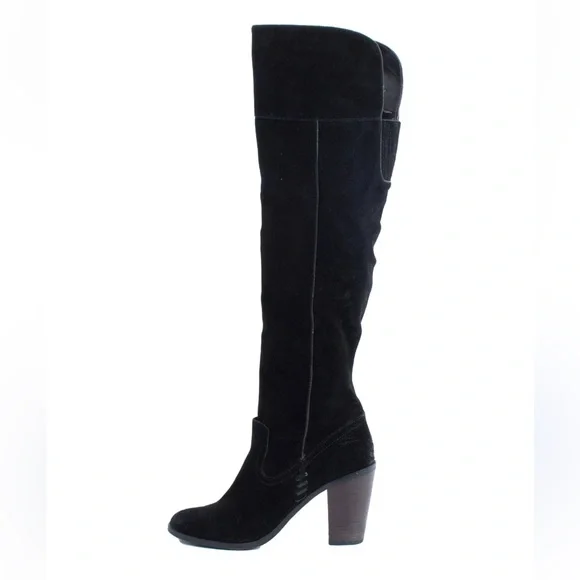 Dolce‎ Vita Ohanna Black Suede Over the Knee Round Toe Block Heel Boot WN 11