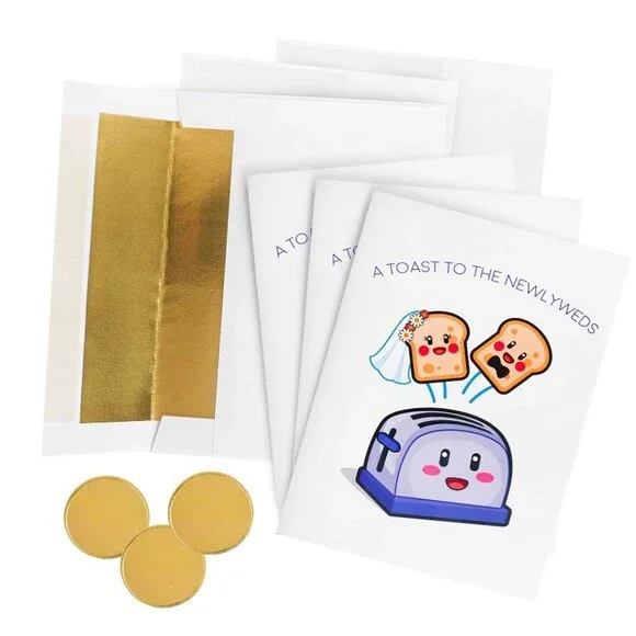 GIFTING GIGGLES 3-Pack Funny Wedding Cards with Envelopes and Seals