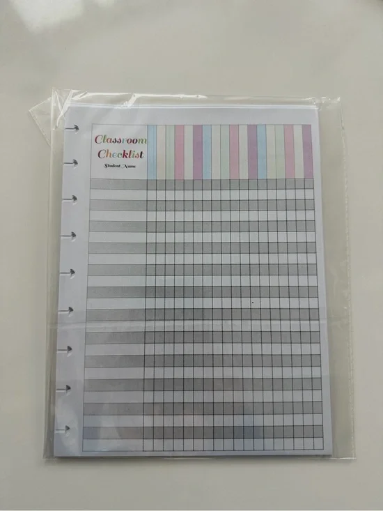 Classroom Checklist Planner Pages - Pastel Striped (Unbranded)