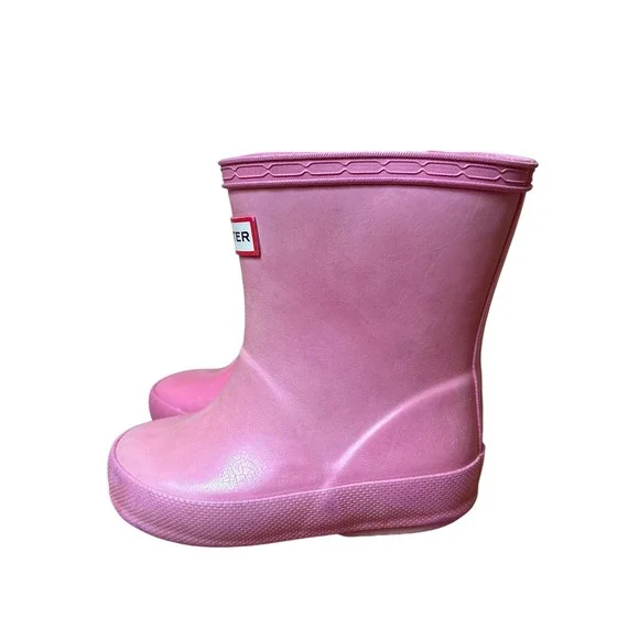 Hunter Rain Boot Kids Pink First Classic Waterproof SIZE 4