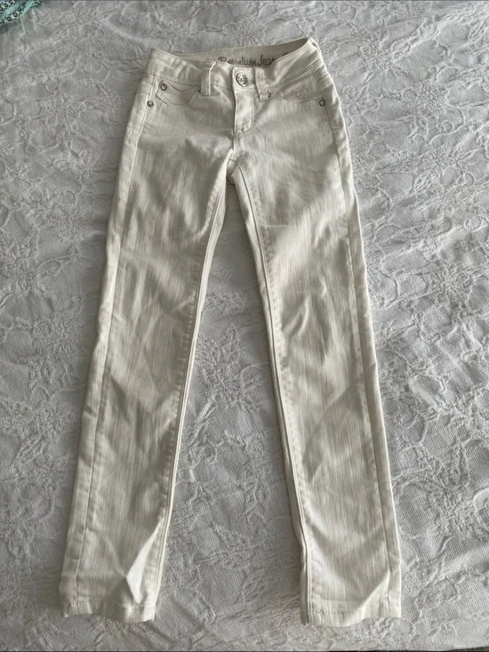 Justice Cream Skinny Jeans for Kids