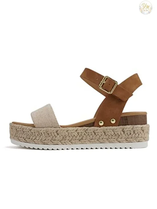 Espadrille Wedge Sandals Ankle Strap Platform Womens Soda Clip
