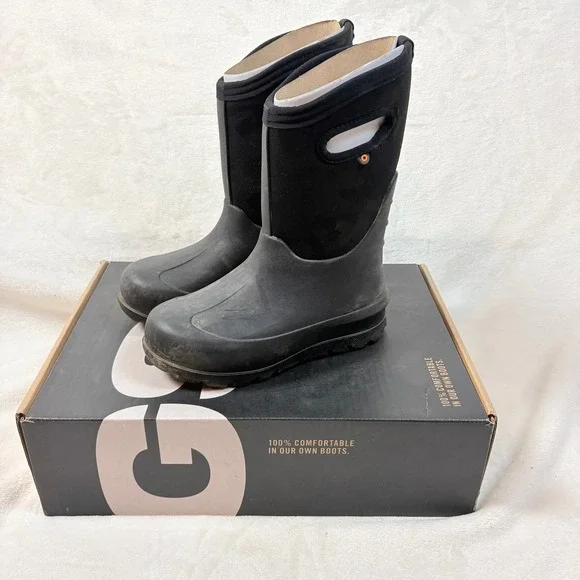 Bogs Classic High Boots Kids Size 4 Black Good‎ Waterproof Insulated Camo 71303K