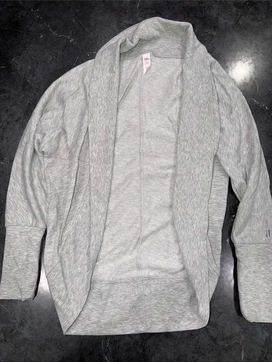 Justice Light Gray Open-Front Shawl Cardigan