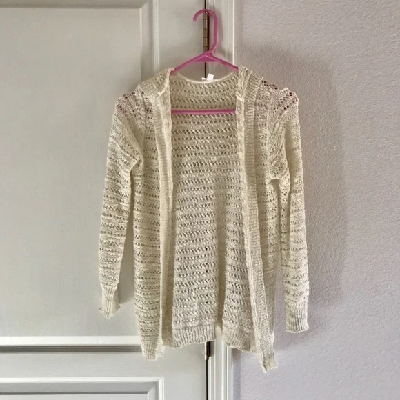 Adorable Cream Hooded Cardigan Sweater