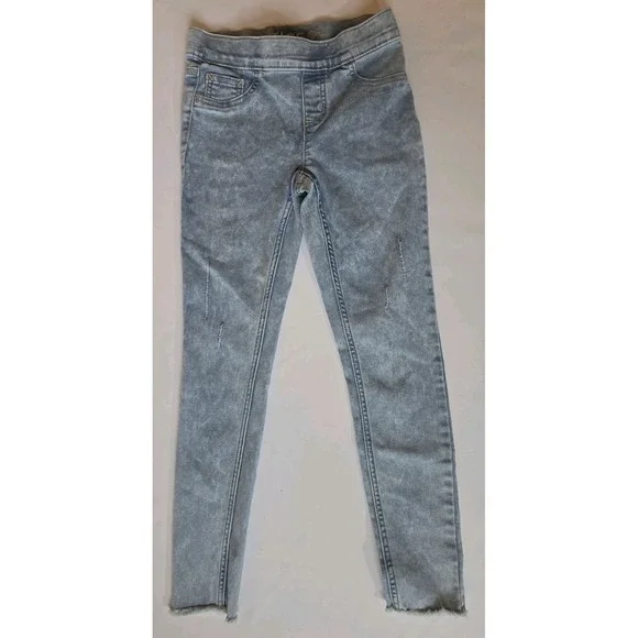 Justice Leggings for Girls, Size 10 — Light Blue Denim Style with‎ Distressed