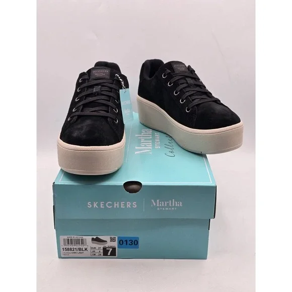 Skechers Martha Stewart Shoes Women Plateau Chic Lady Platform Black 158821 Sz 7