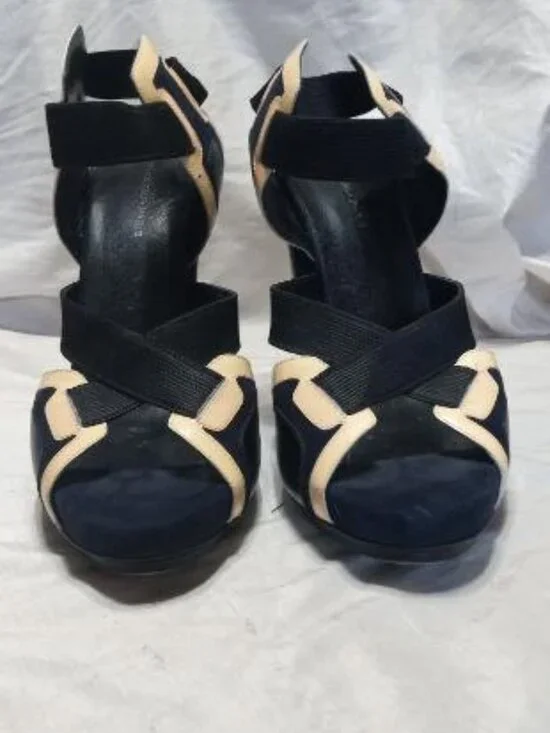Balenciaga Suede and Leather Color Block Sandals