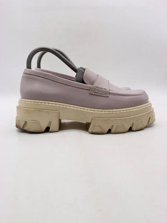 Alohas Trailblazer Purple Leather Women's Size EU 38 Chunky Penny Loafers