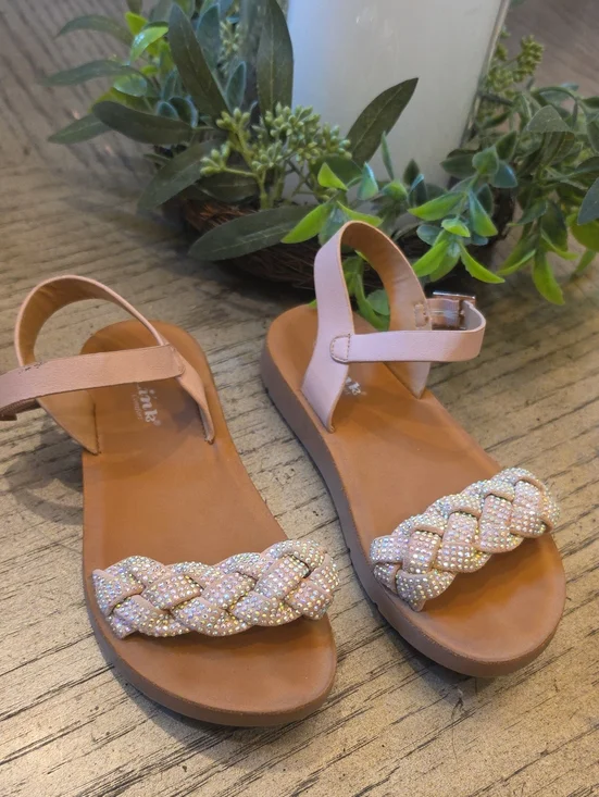 Braided Bead Pink Sandals Size 13