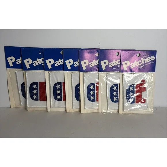 Republican Iron-On Patch Red White Blue GOP Elephant Lot of 7