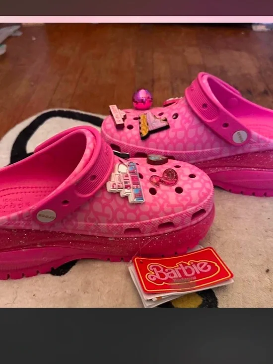 Barbie Bright Pink Kids' Platform Clogs with Charms
