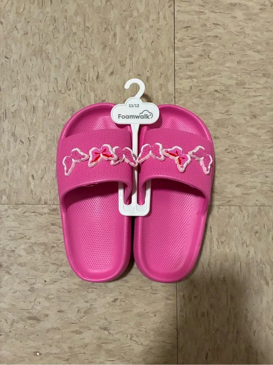 Girls' Pink Butterfly Slide Sandals