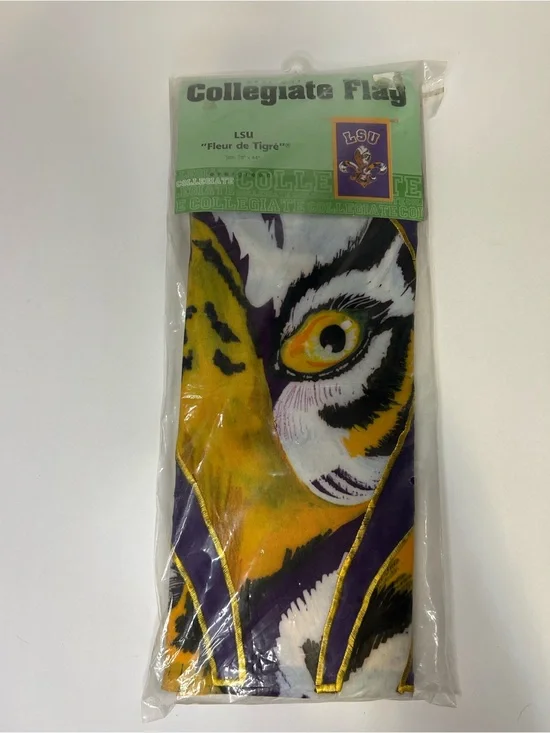 New LSU Tigers Fleur de Tigre Decorative House Flag 28x44 Banner Louisiana State