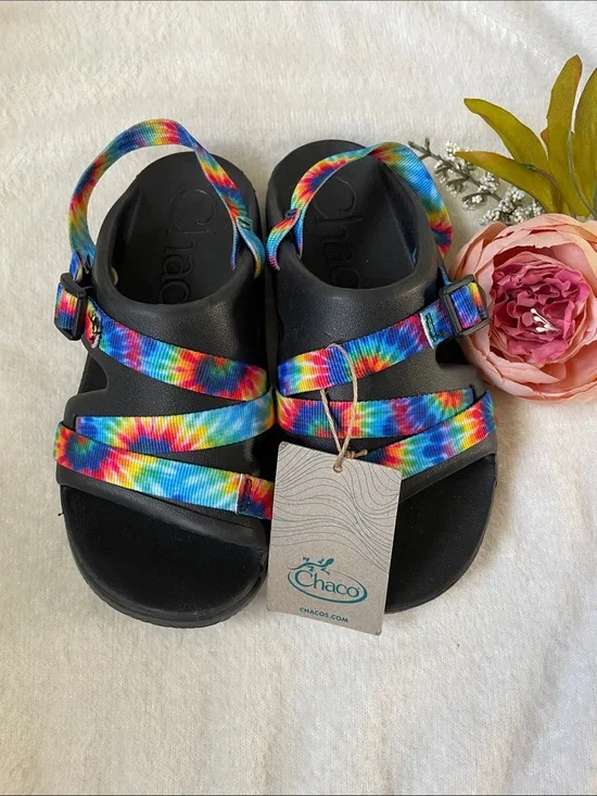 Chaco Chillos Tie Dye Kids Rainbow Strappy Sandals