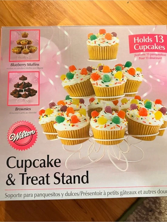 Wilton White Cupcake & Treat Stand with Pink Accent Packaging