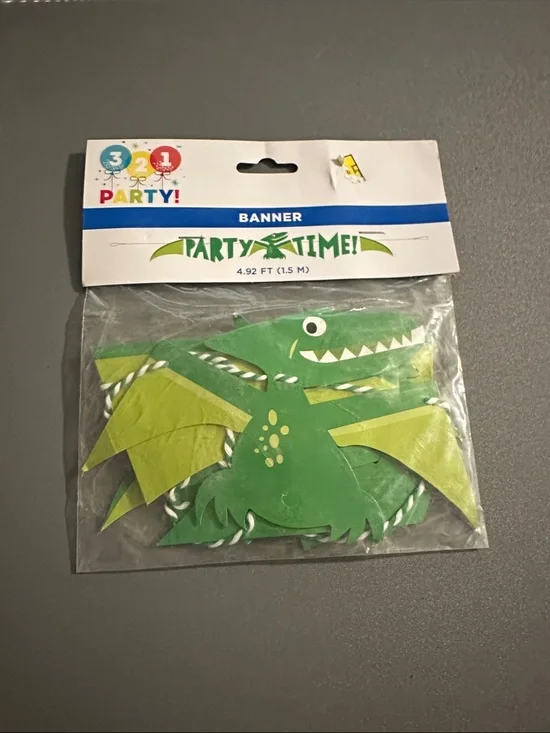 Green Dino Banner - Home Party Supplies