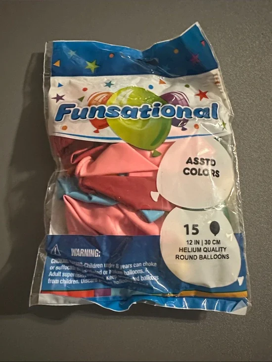Assorted Color Helium-Quality Balloons - Pink & Blue - 15 Pack
