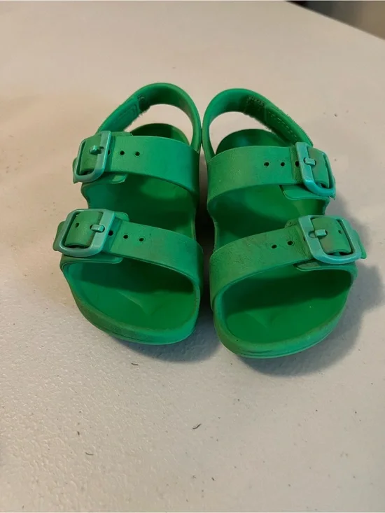 Target Kids Green Double-Buckle Sandals with Back Strap