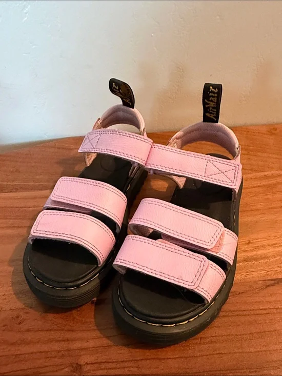 Dr. Martens Kids Pink Triple-Strap Sandals