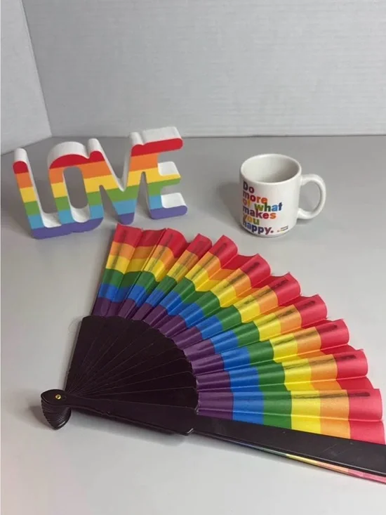 Rainbow Pride Folding Hand Fan - & decor Multicolor