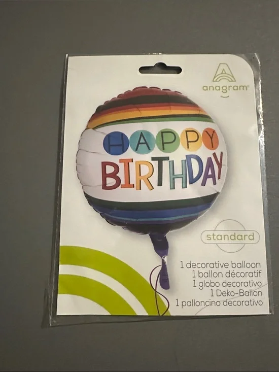 Anagram Happy Birthday Rainbow Decorative Balloon - Multicolor