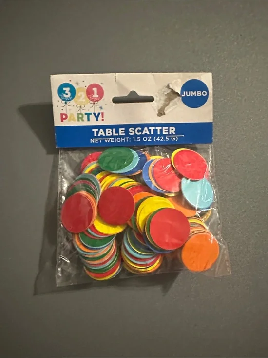 Jumbo Multi-Color Party Table Scatter - Confetti Discs