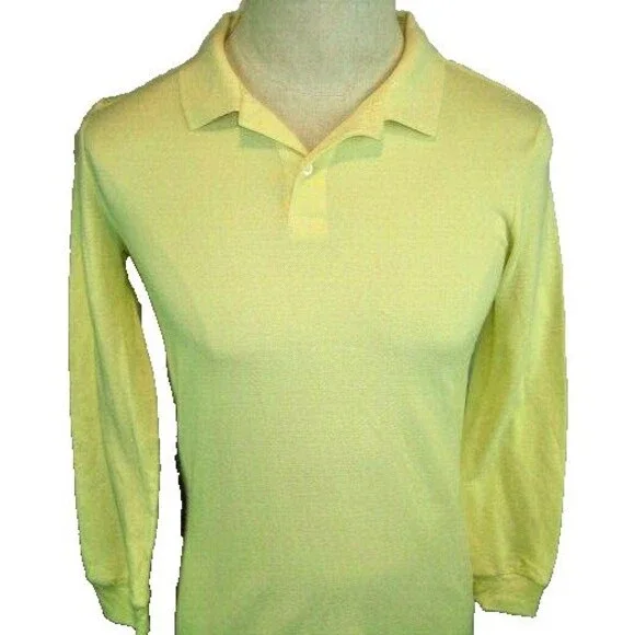 Youth NWT Old Navy Yellow Polo Golf LS Casual Shirt sz XL(14-16)