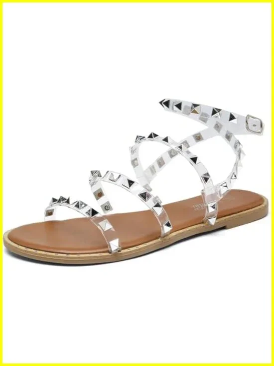 Studded Strappy Flat Sandals | Gladiator Style | Women's Sandals