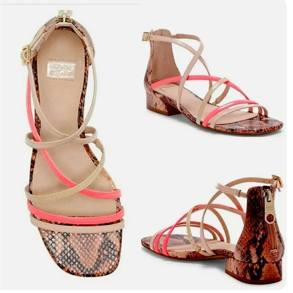 Louise et Cie NWOT Lo-eleri neon pink snakeskin sandals